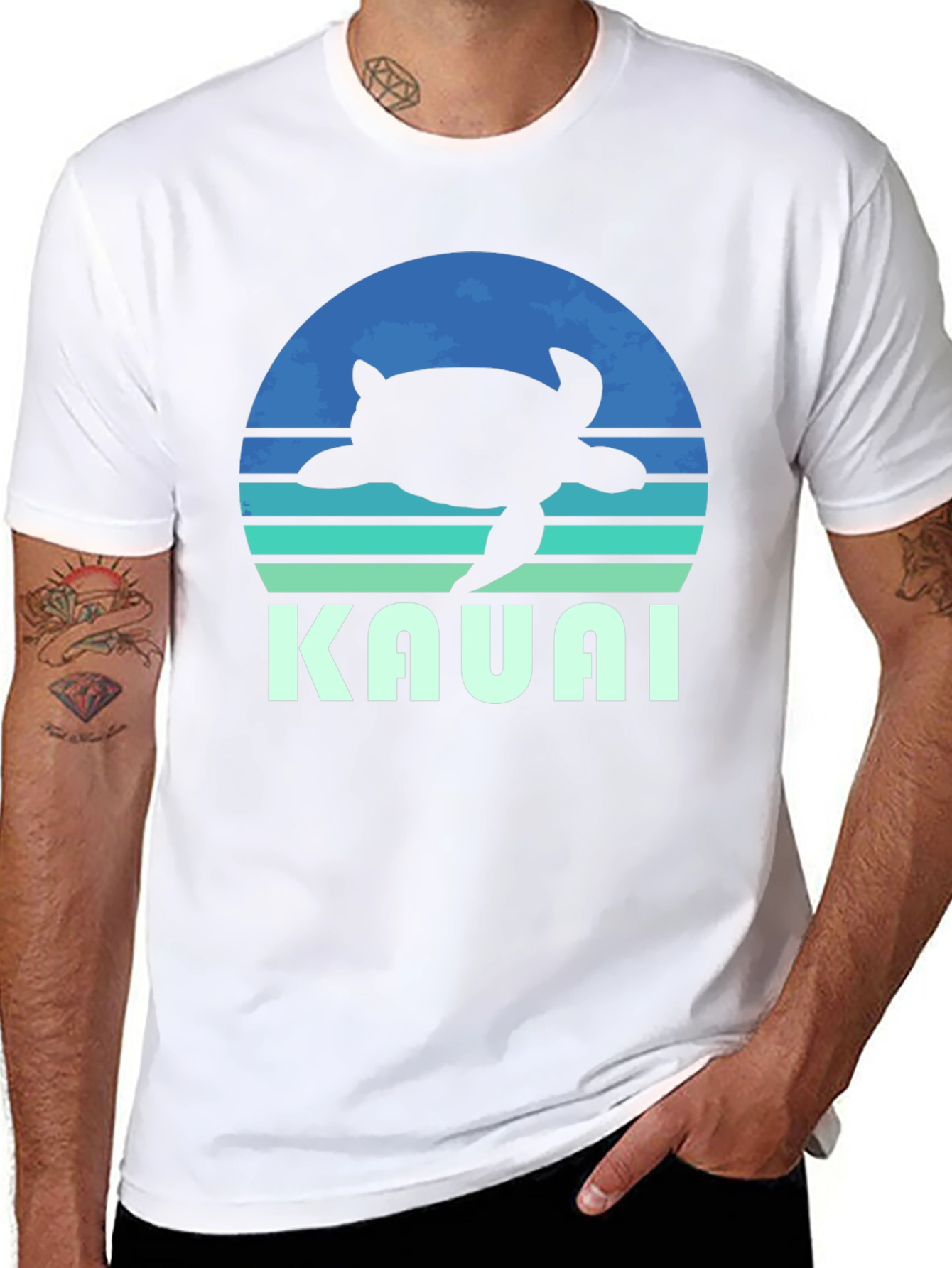 Kauai Turtle Sunset Graphic T-Shirt