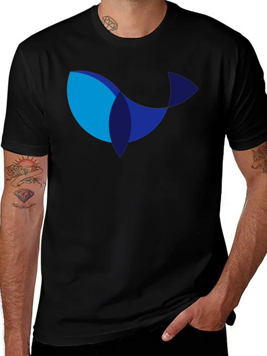 Modern Whale Graphic Black T-Shirt