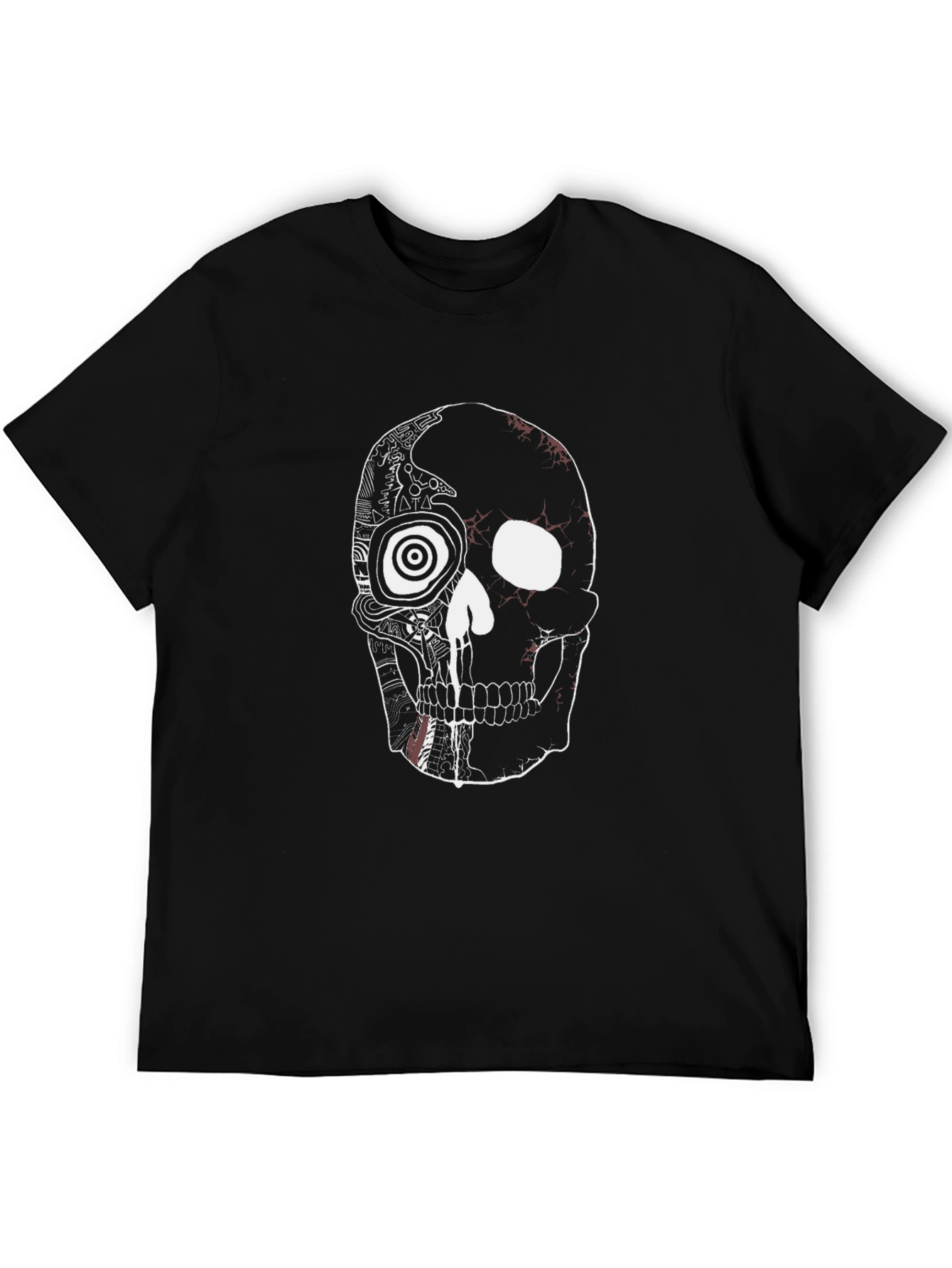 Edgy Skull Graphic Tee - Black