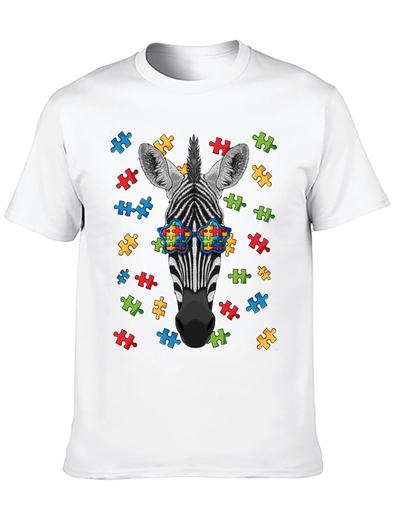 Zebra Autism Awareness Puzzle T-Shirt