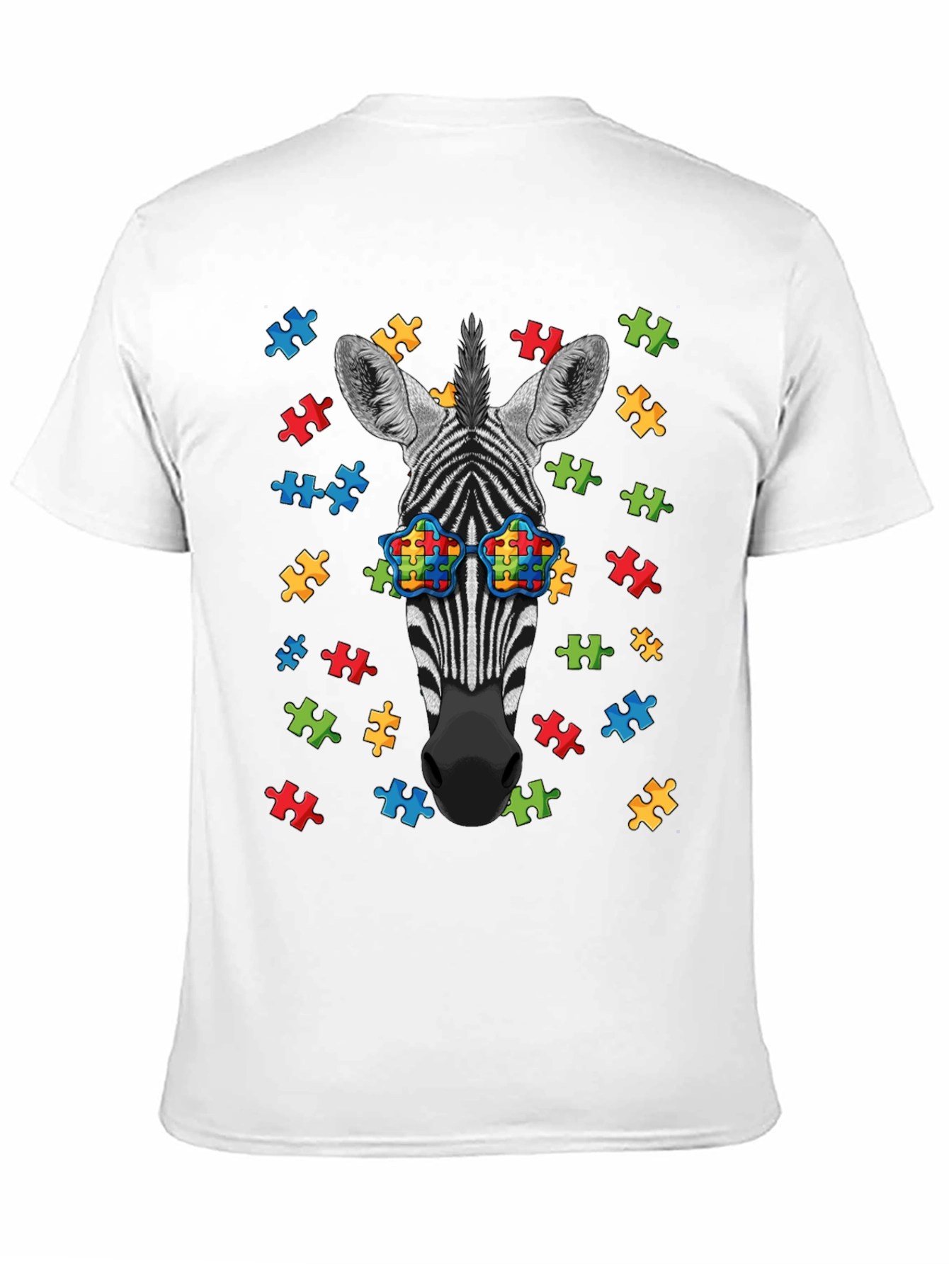 Zebra Autism Awareness Puzzle T-Shirt