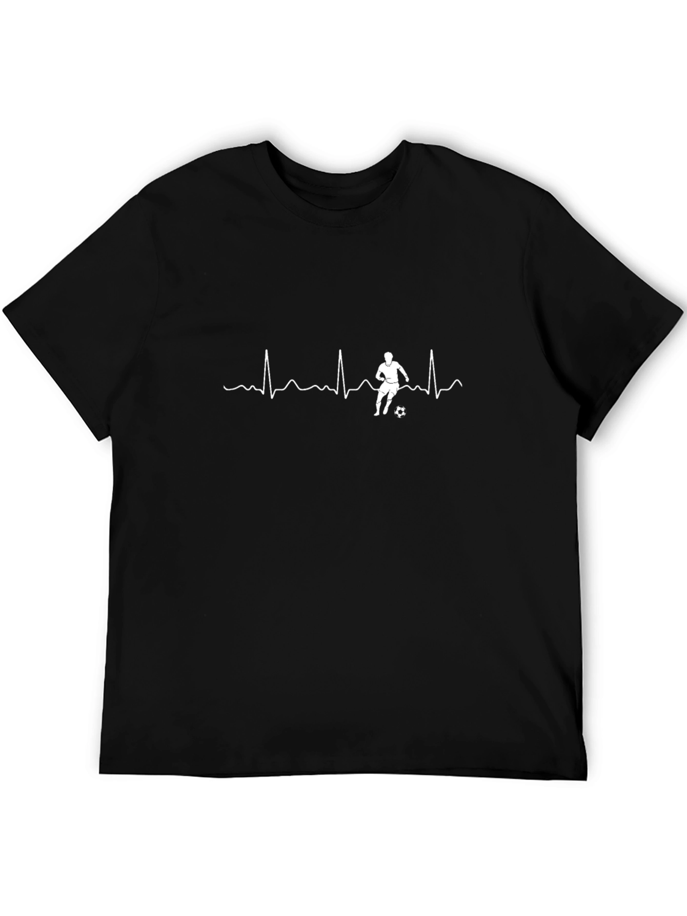 Soccer Heartbeat T-Shirt - Black