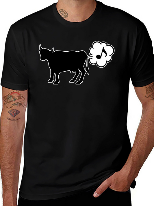 Funny Farting Cow Music Note T-Shirt