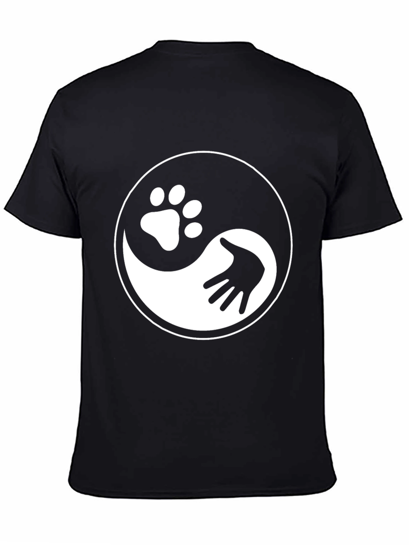 Yin Yang Paw & Hand Print Graphic Tee