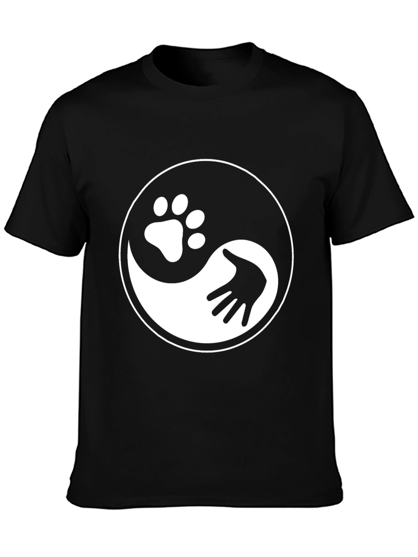 Yin Yang Paw & Hand Print Graphic Tee