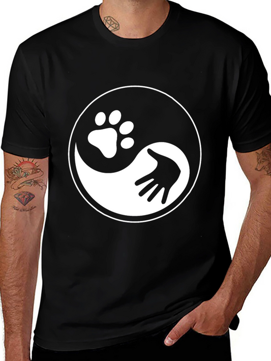Yin Yang Paw & Hand Print Graphic Tee