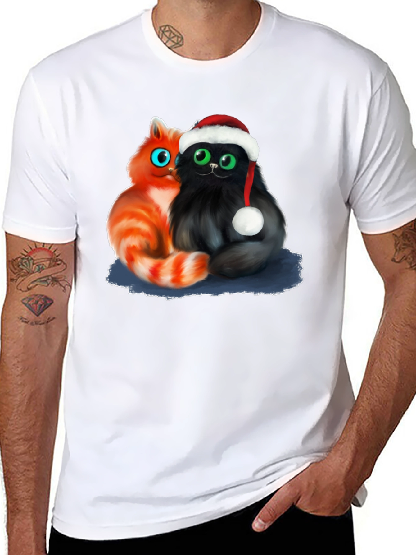 Festive Cats T-Shirt - Holiday Graphic Tee