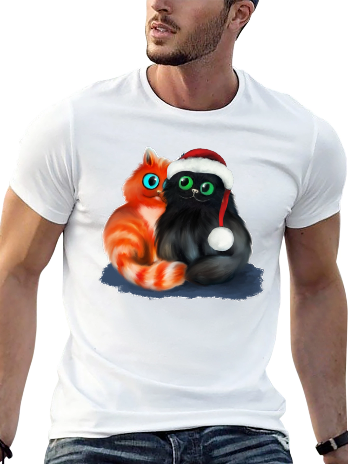 Festive Cats T-Shirt - Holiday Graphic Tee