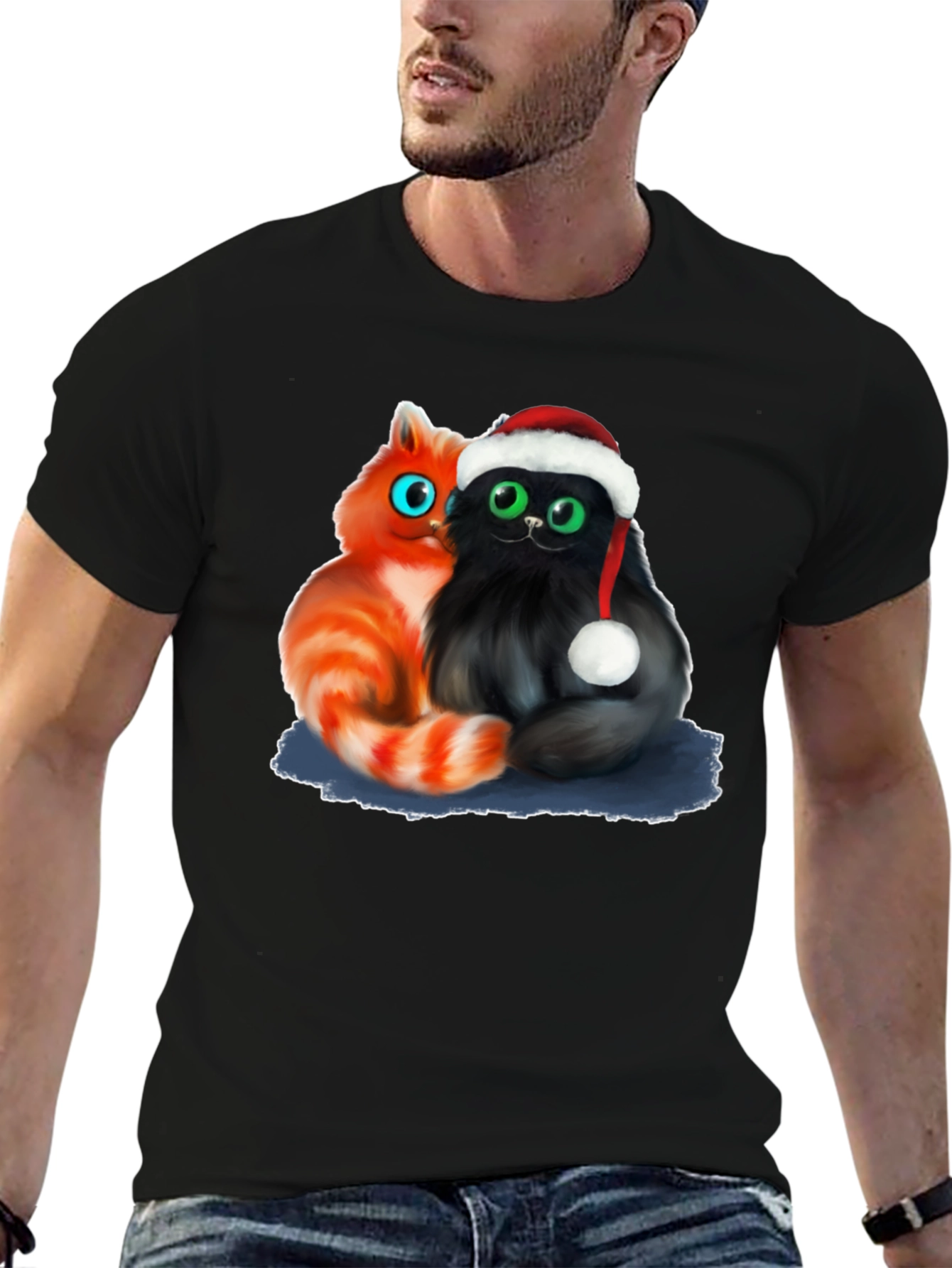 Festive Cats T-Shirt - Holiday Graphic Tee