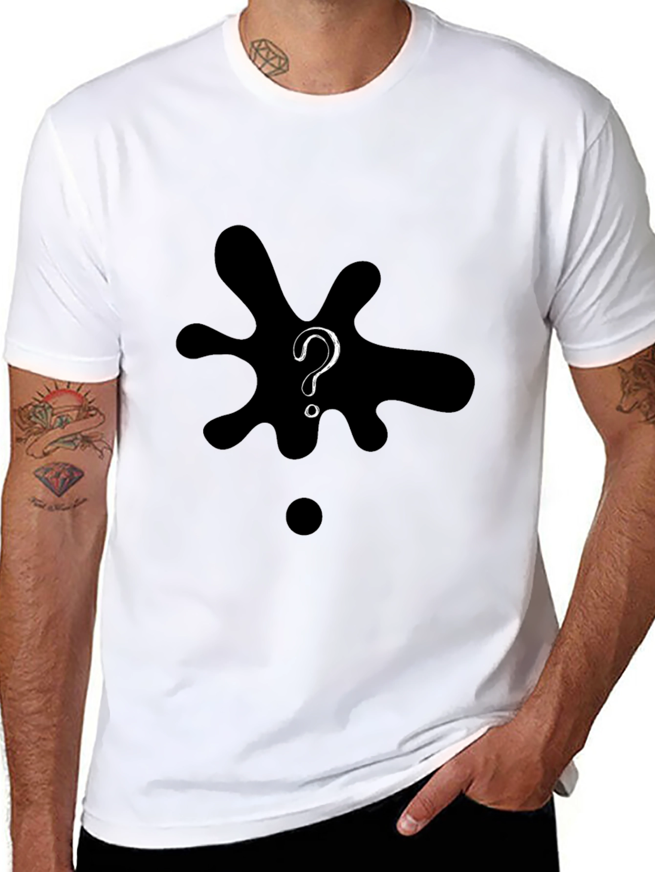 Mystery Splatter T-Shirt - Mens Black Graphic Tee