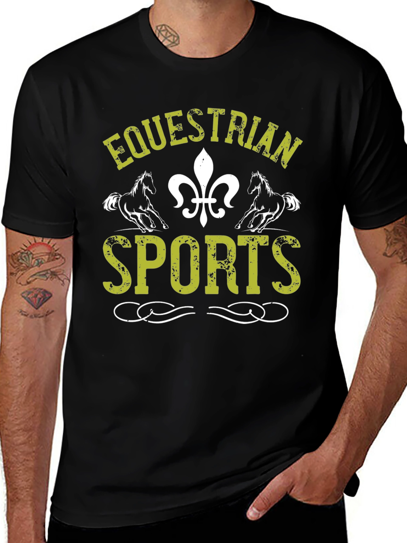 Equestrian Sports Graphic Print T-Shirt