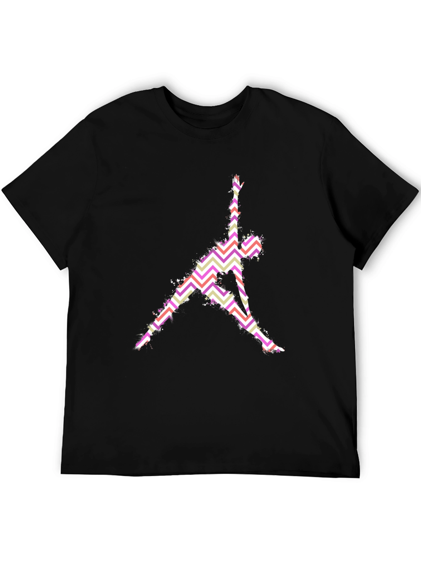 Yoga Pose Graphic Print Black T-Shirt