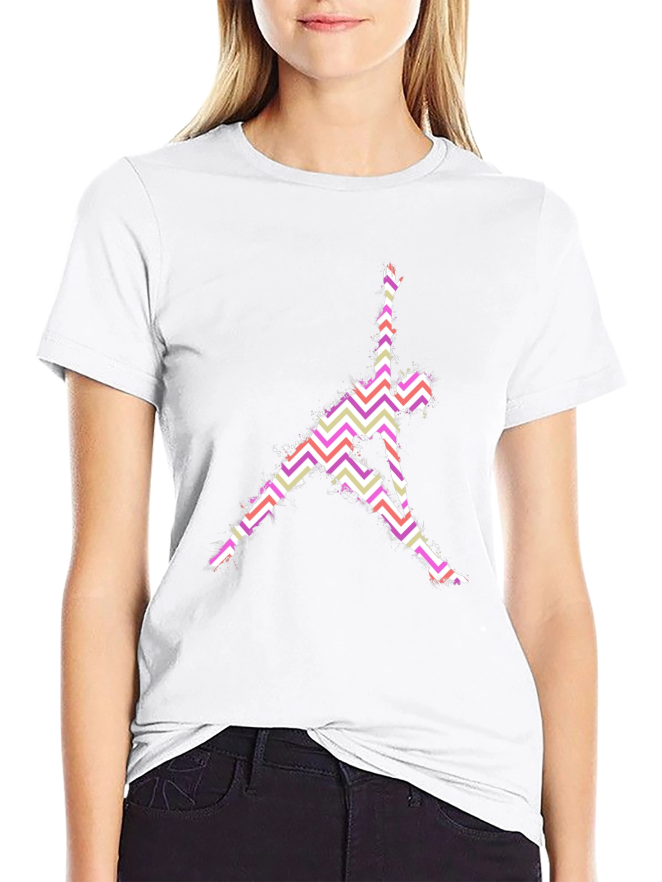 Yoga Pose Graphic Print Black T-Shirt