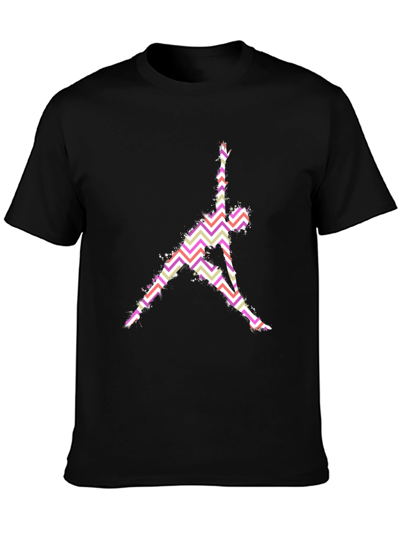 Yoga Pose Graphic Print Black T-Shirt