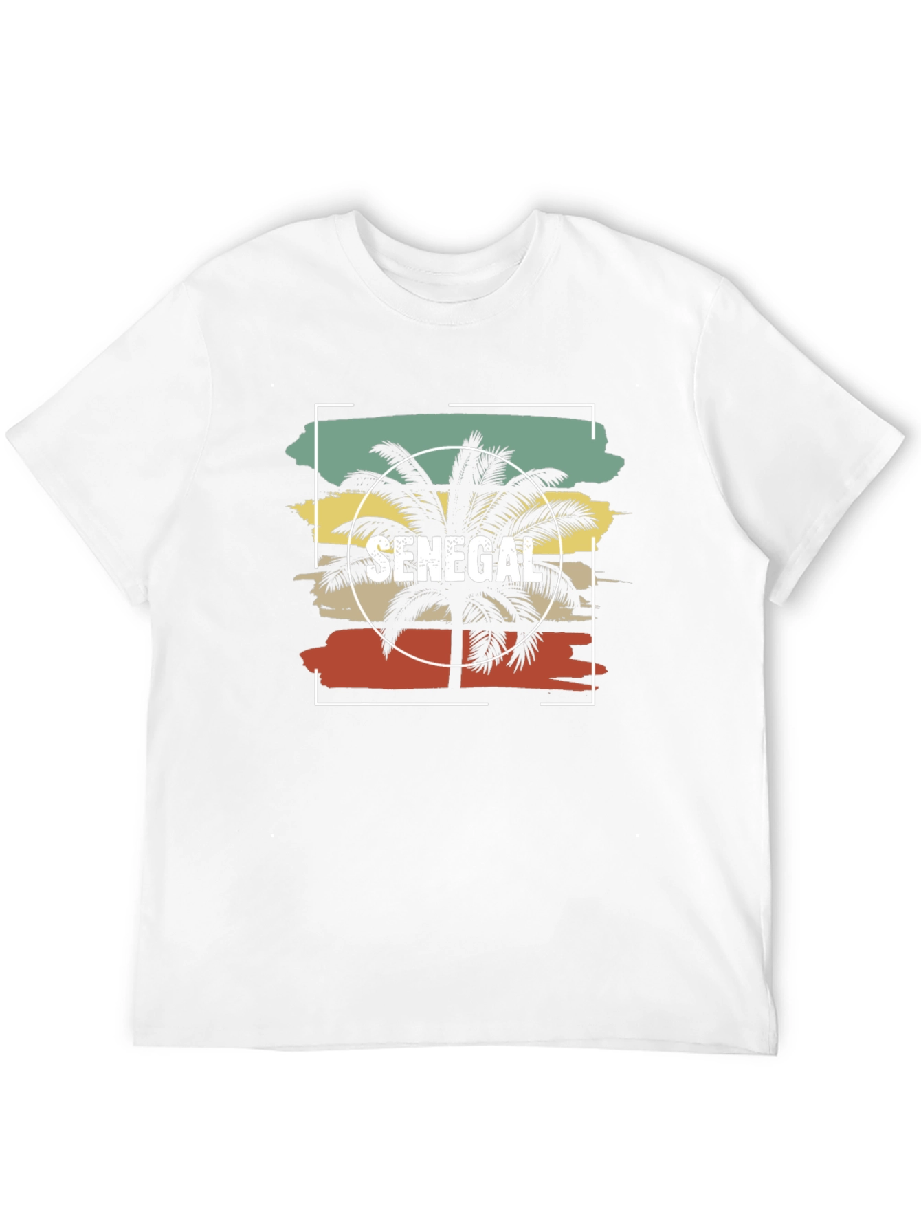 Senegal Palm Tree T-Shirt - Retro Sunset Design