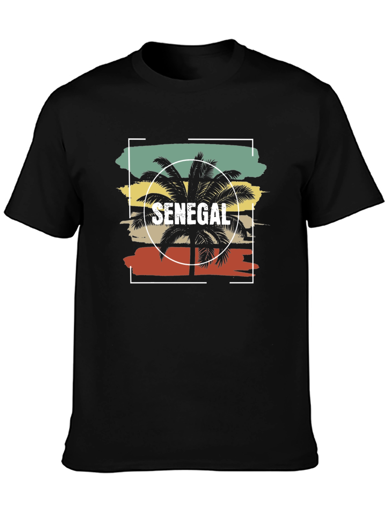 Senegal Palm Tree T-Shirt - Retro Sunset Design