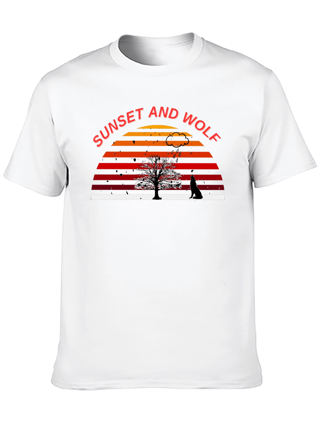 Sunset and Wolf Graphic Tee - Nature Inspired Design