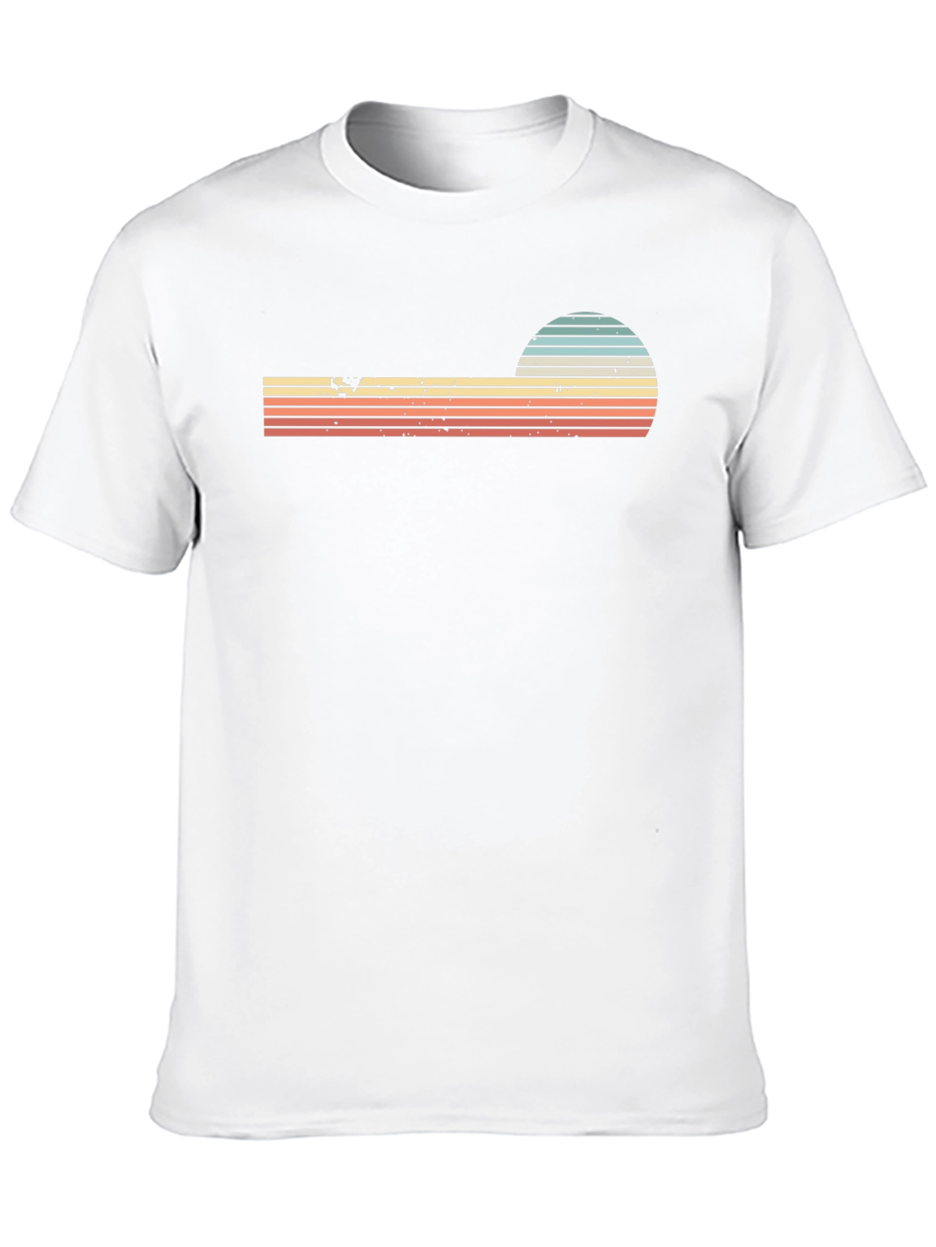 Retro Sunset Striped Graphic T-Shirt