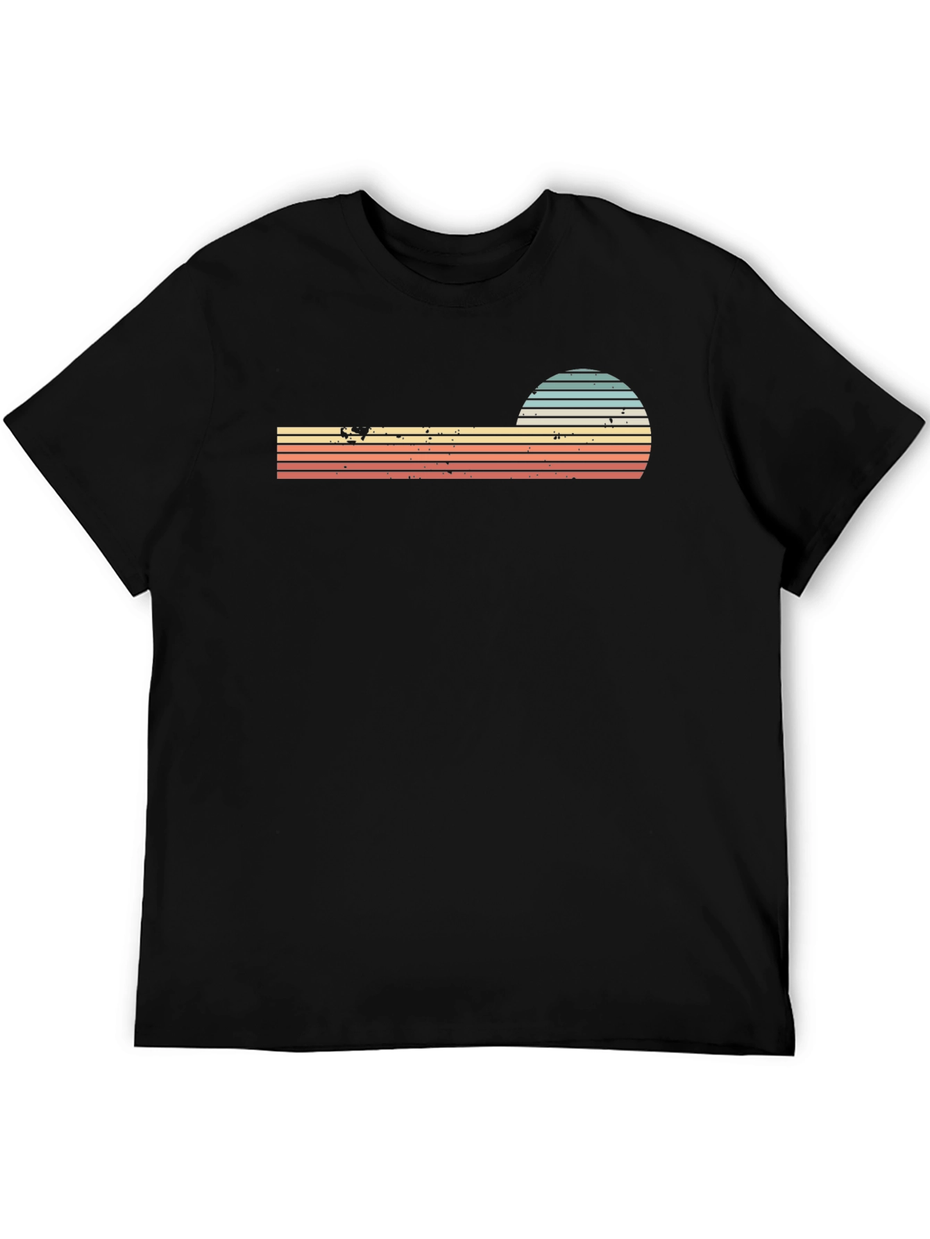 Retro Sunset Striped Graphic T-Shirt