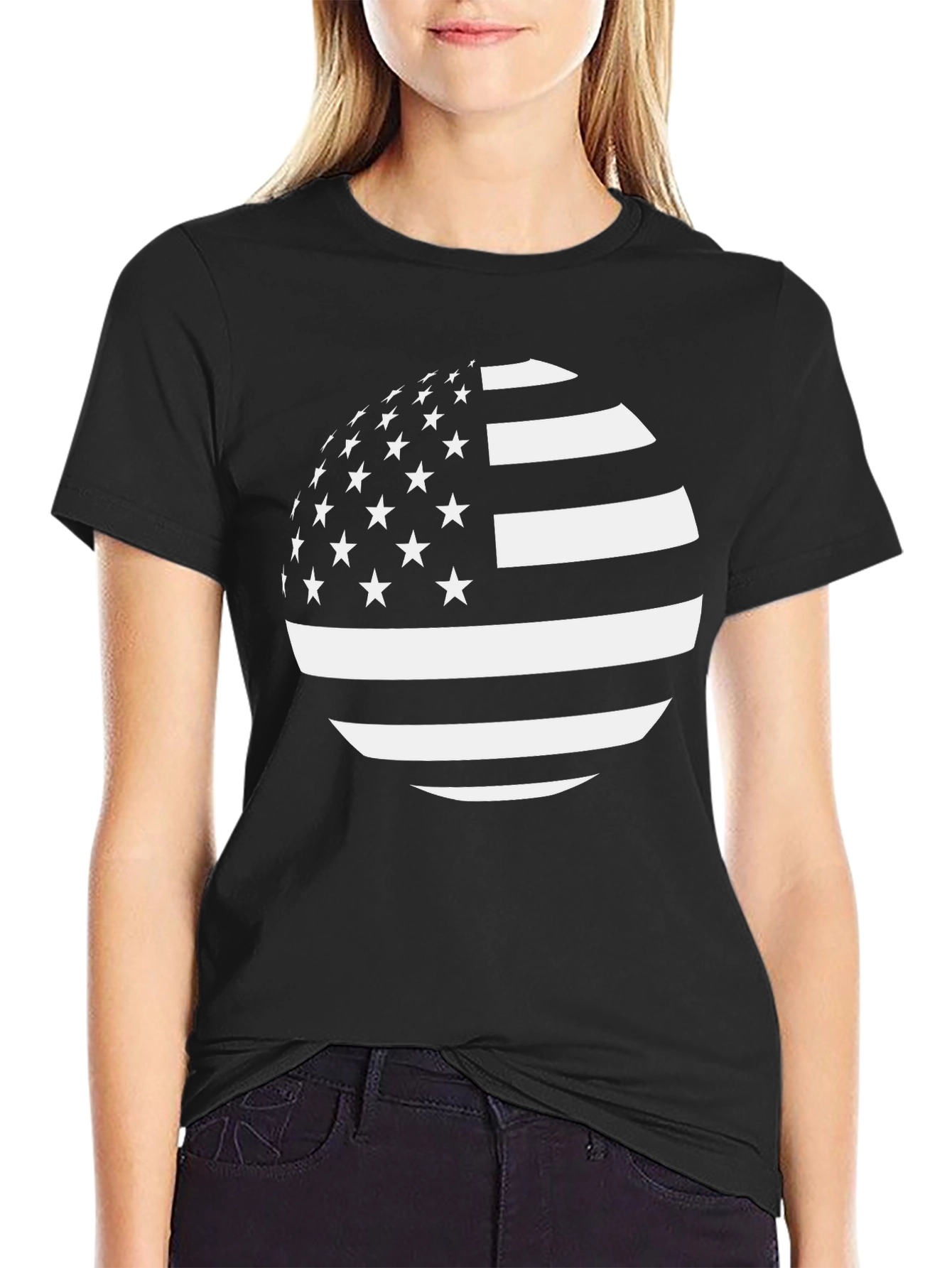 American Flag Globe T-Shirt - Patriotic USA Pride