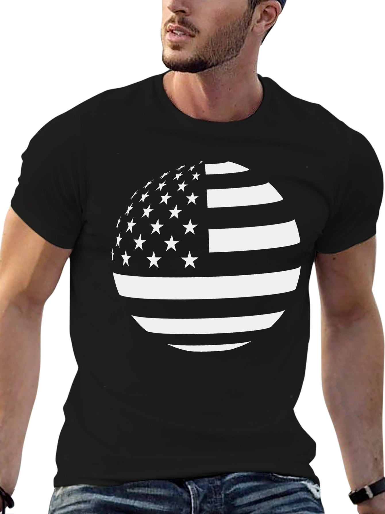 American Flag Globe T-Shirt - Patriotic USA Pride