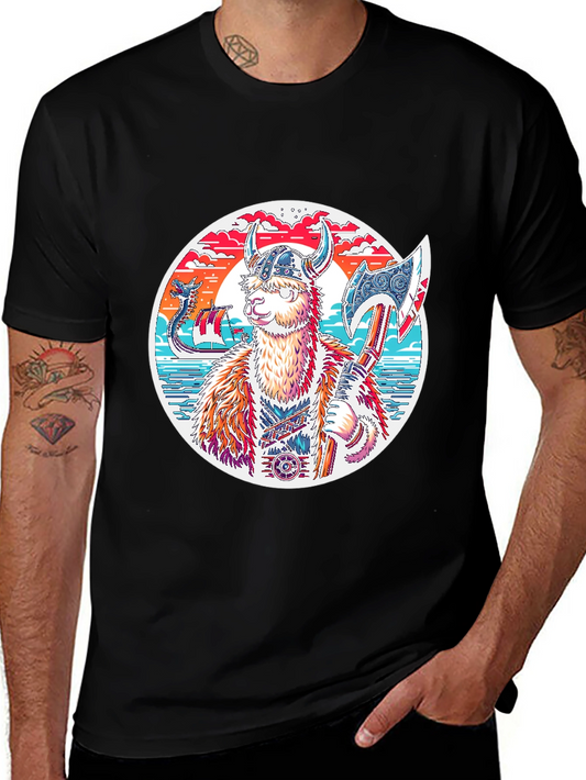 Viking Llama T-Shirt - Unique Graphic Tee