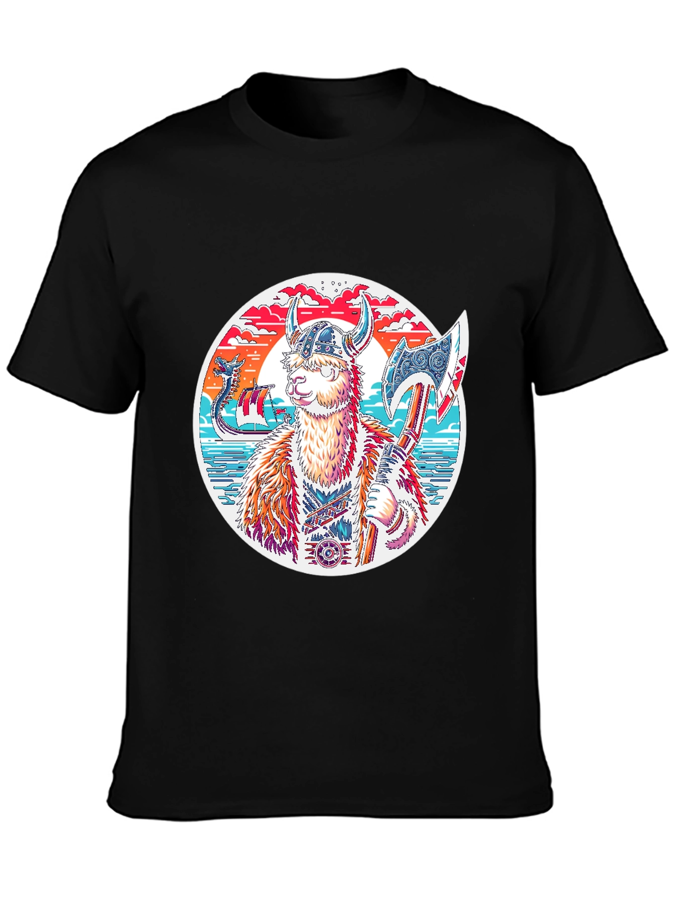 Viking Llama T-Shirt - Unique Graphic Tee