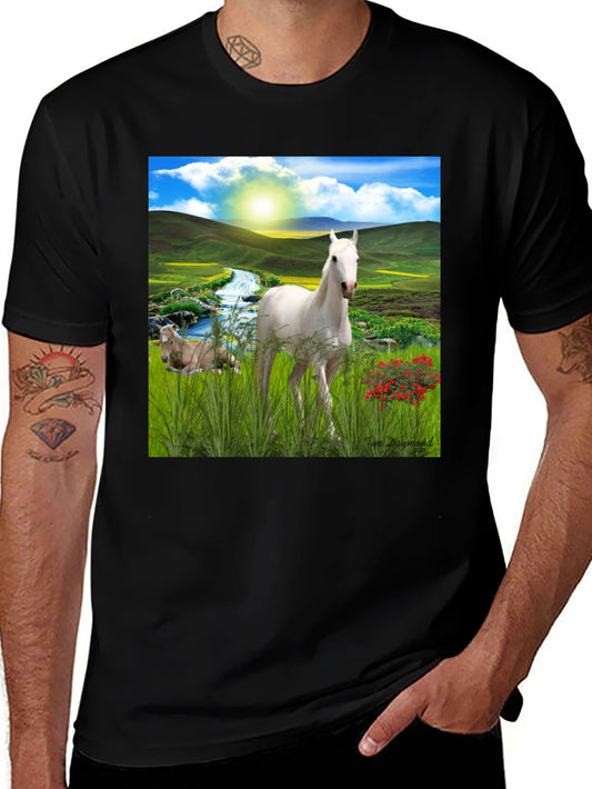 Horse Landscape Graphic Tee - Nature Inspired