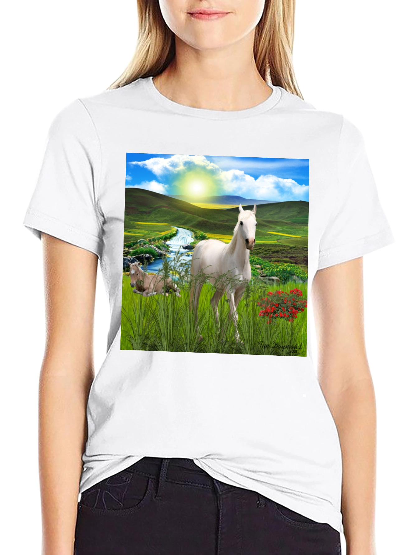 Horse Landscape Graphic Tee - Nature Inspired
