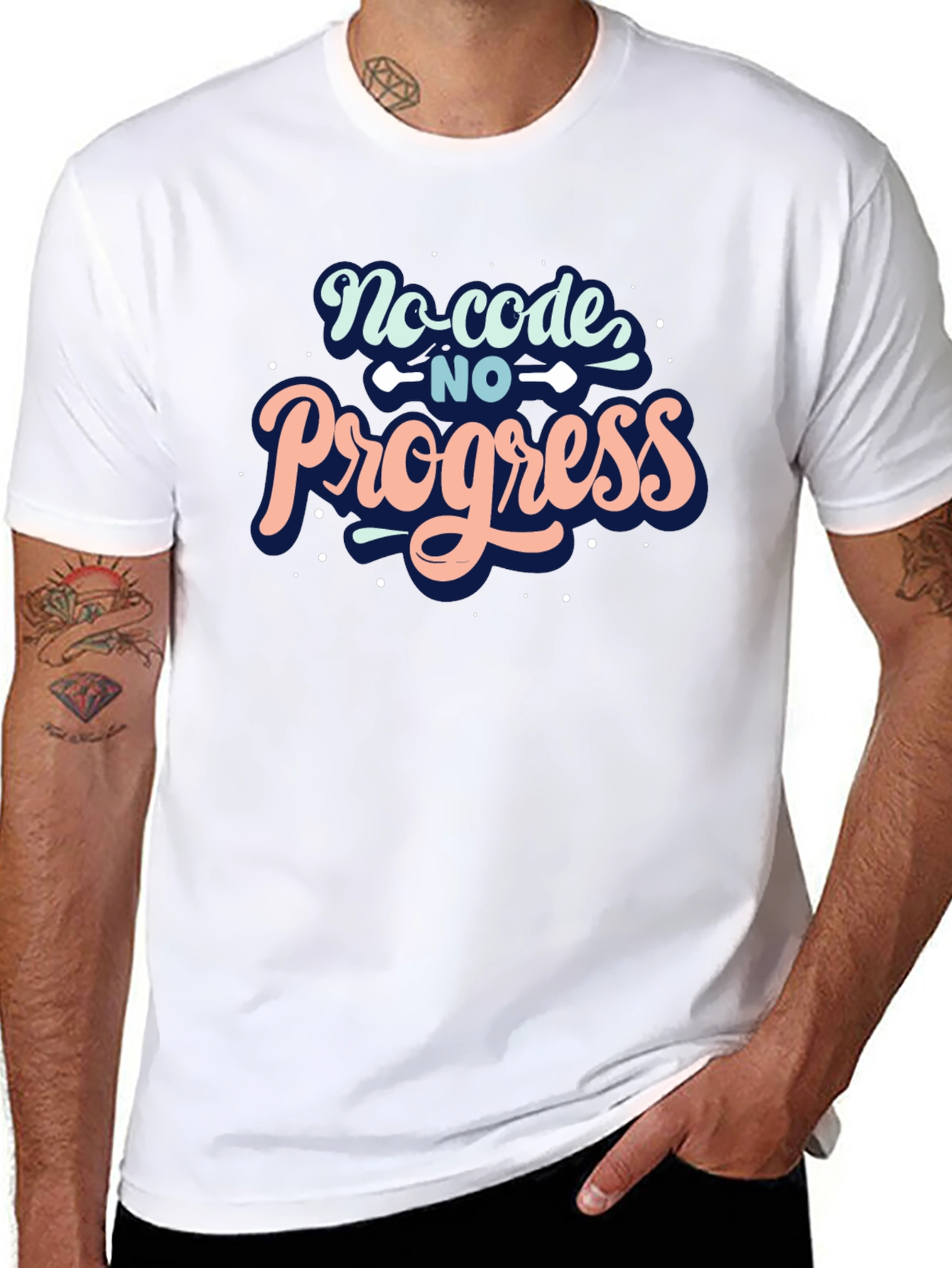 No Code No Progress Black Tee
