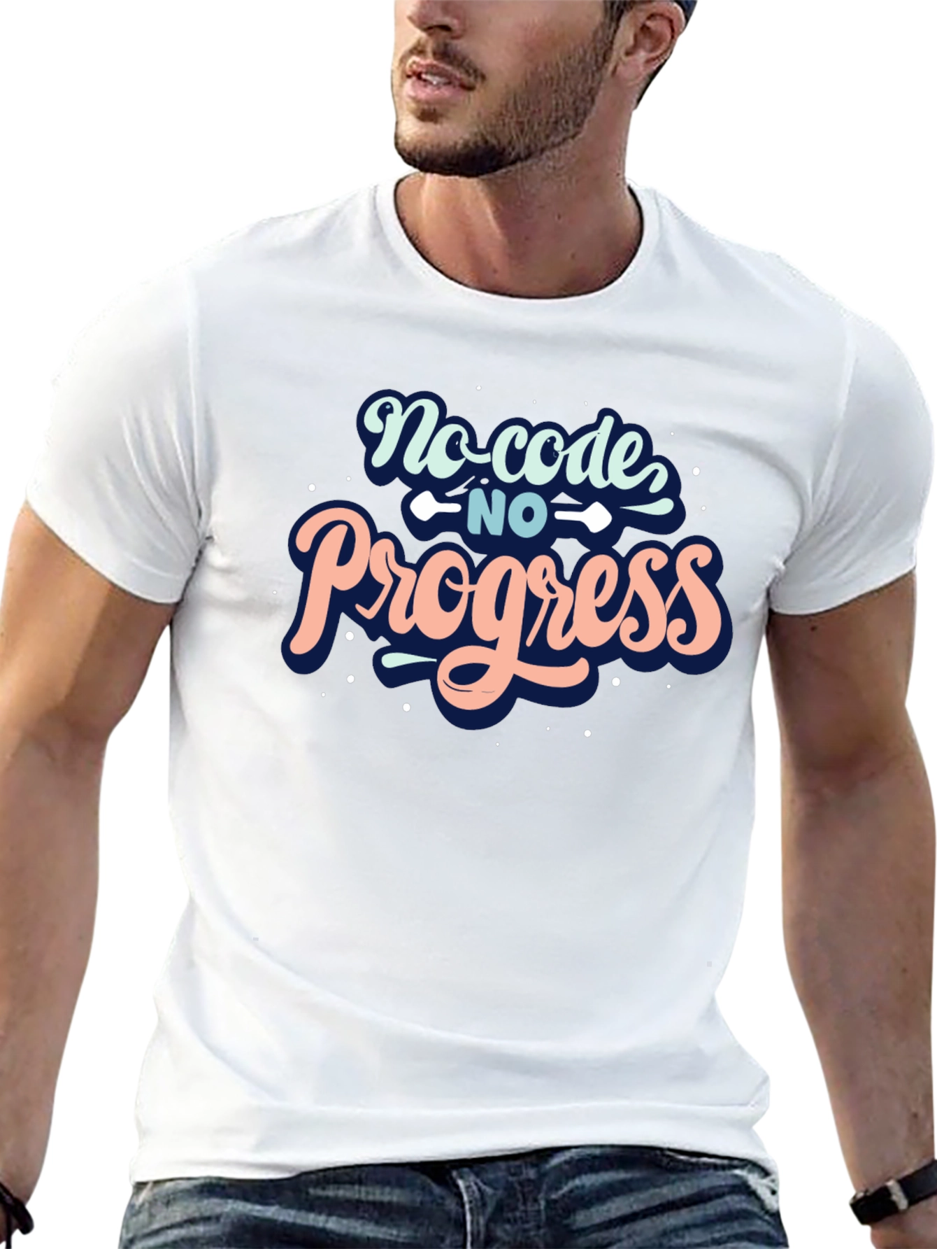 No Code No Progress Black Tee