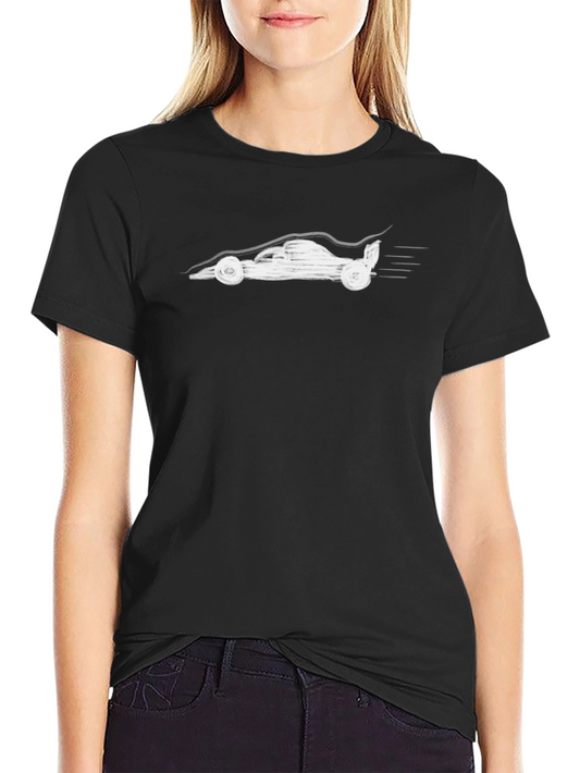 Formula Racing Car Graphic Tee - Cool Black T-Shirt