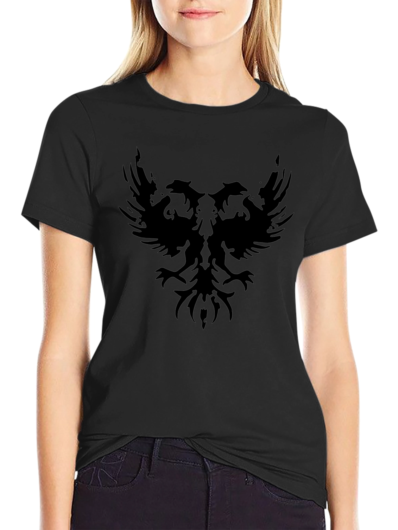 Black Two-Headed Eagle Graphic Tee - Stylish & Unique