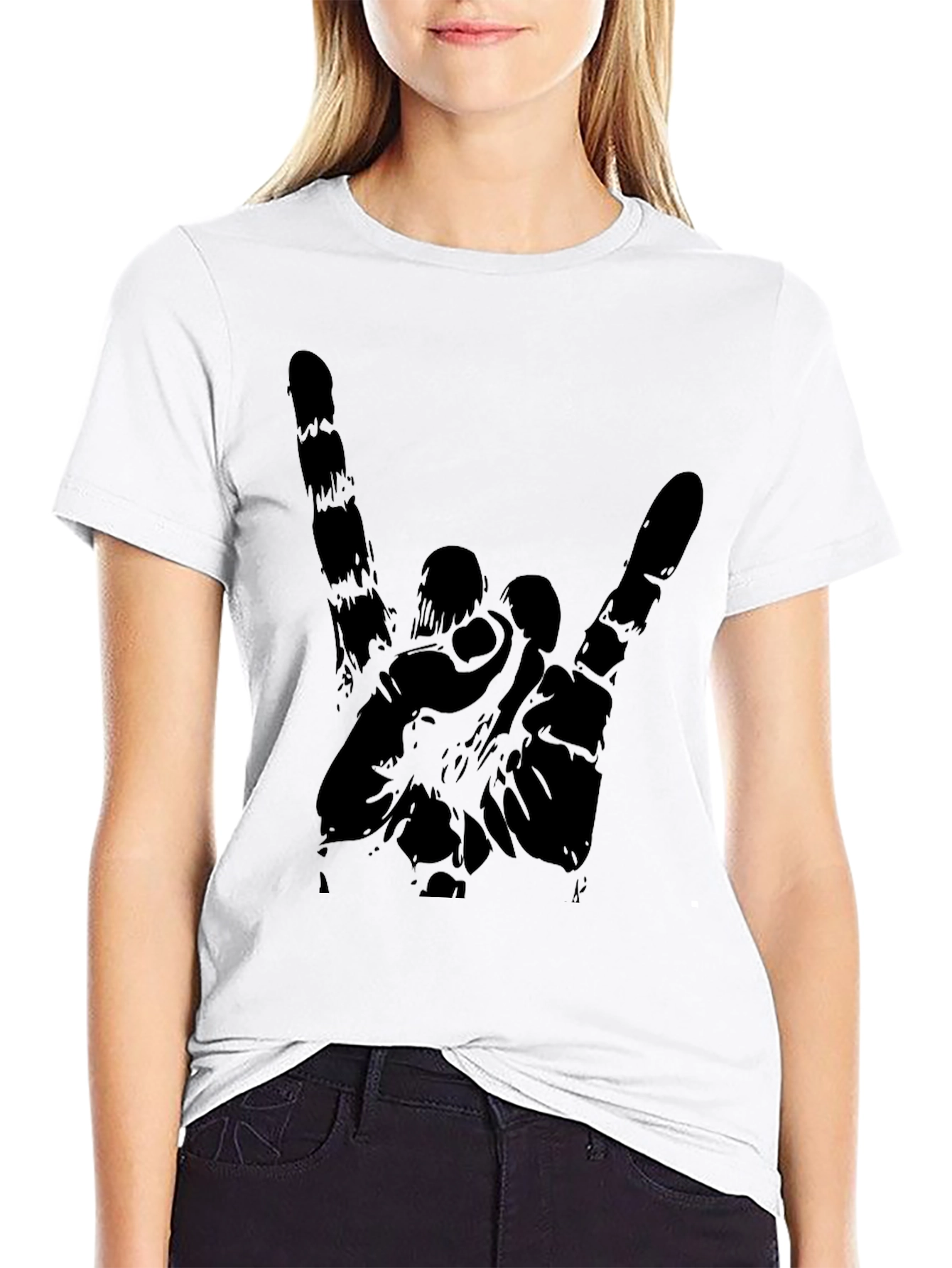 Rock On Graphic Black T-Shirt