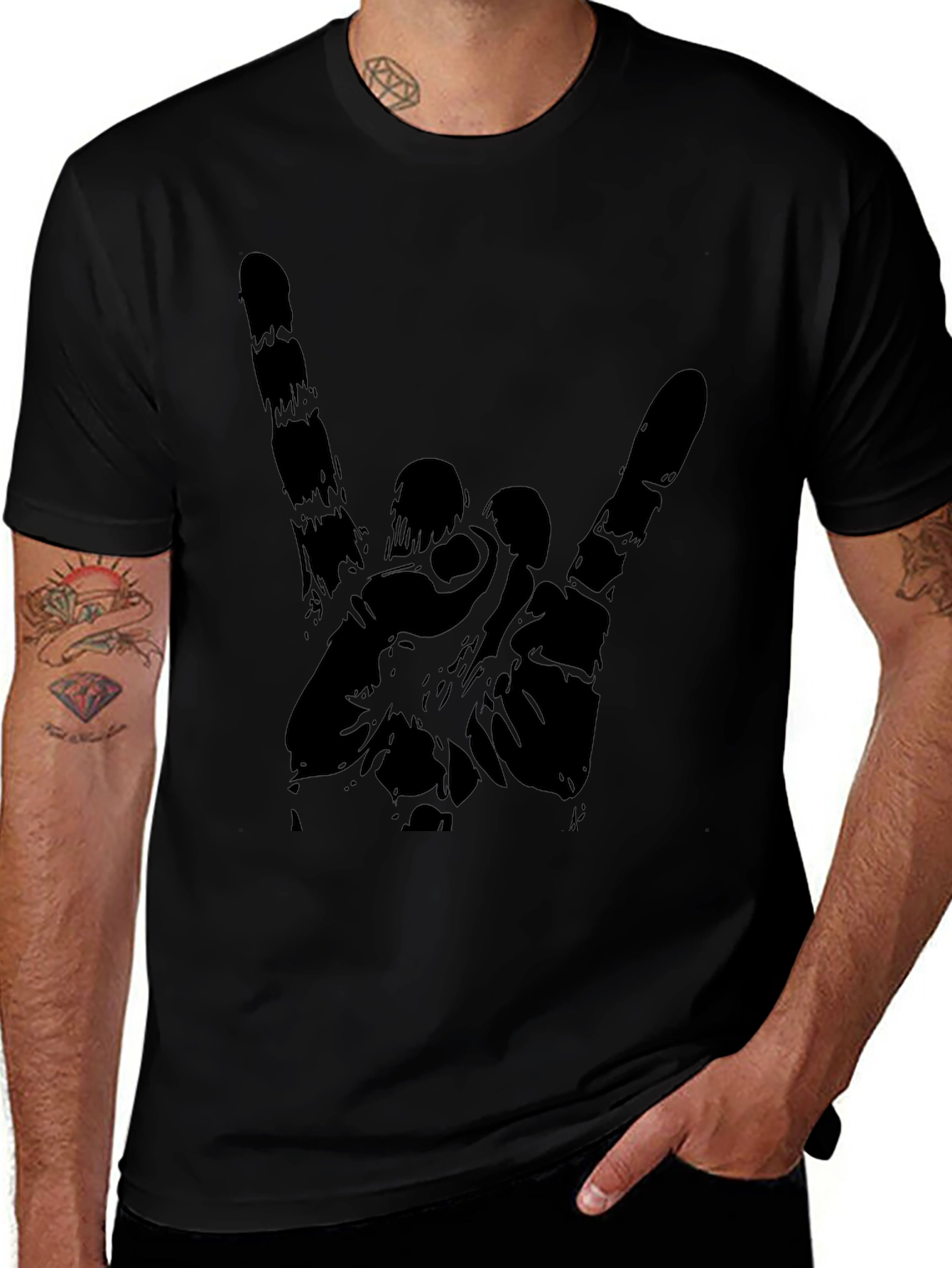 Rock On Graphic Black T-Shirt