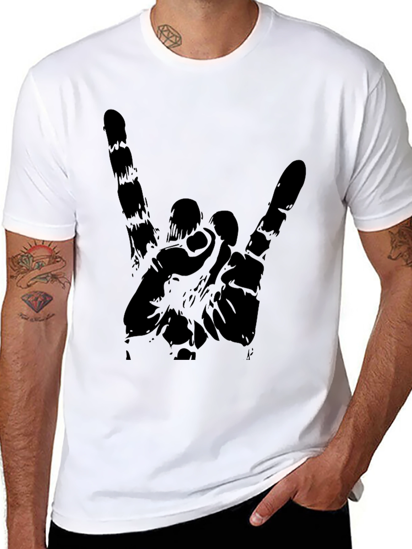 Rock On Graphic Black T-Shirt