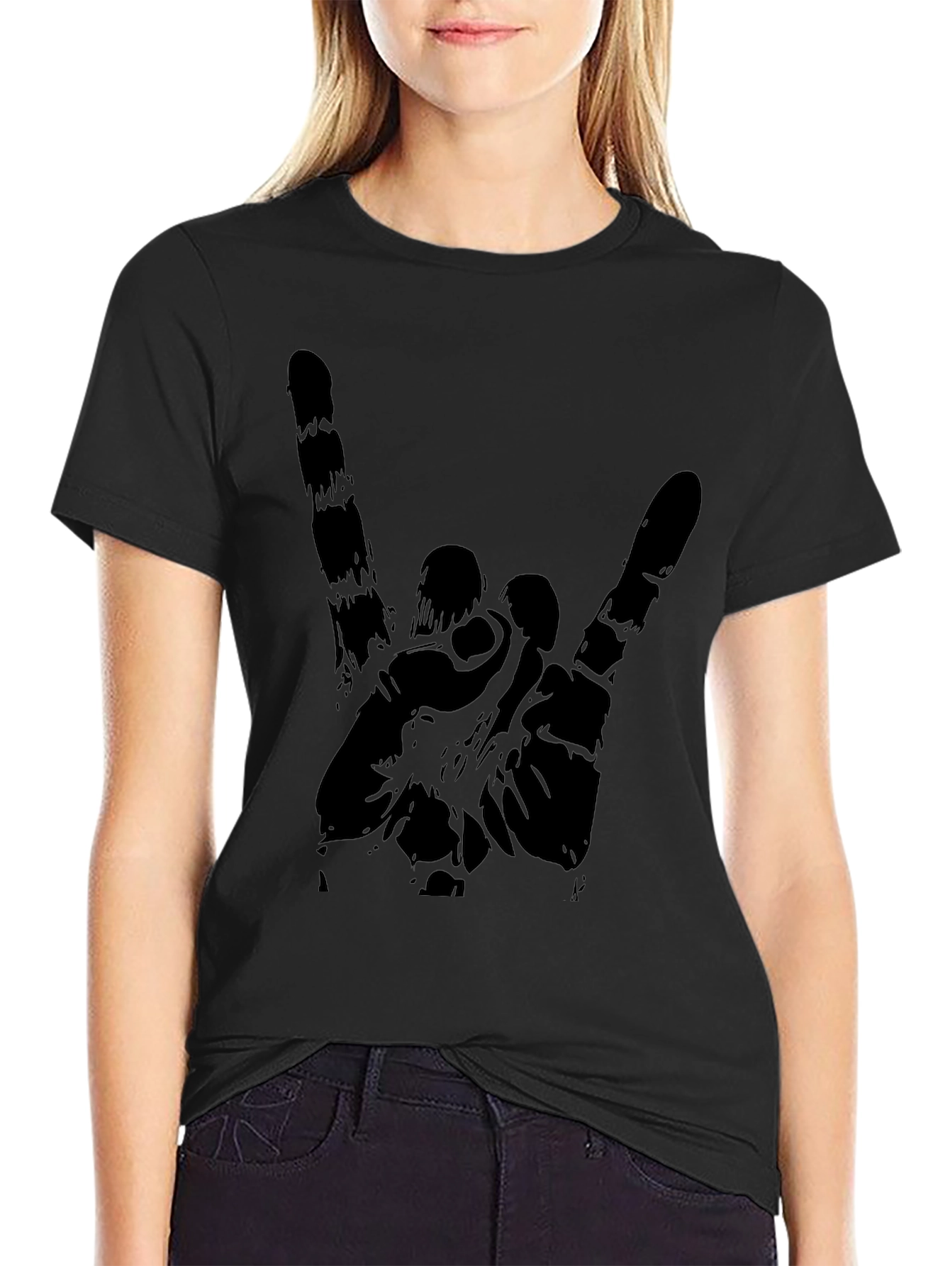 Rock On Graphic Black T-Shirt