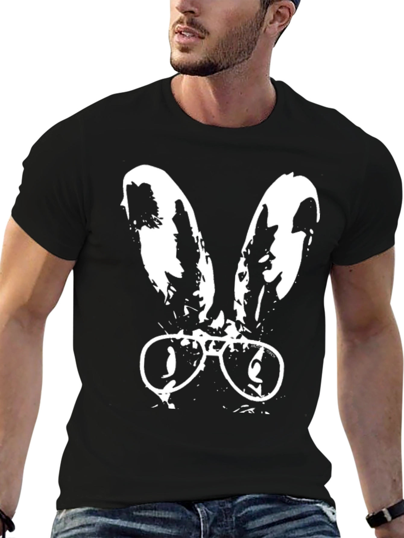 Cool Bunny Glasses Graphic Tee