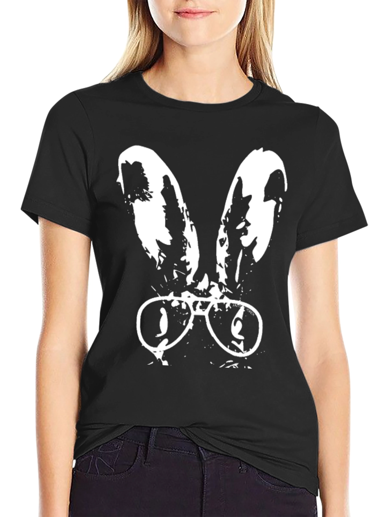 Cool Bunny Glasses Graphic Tee