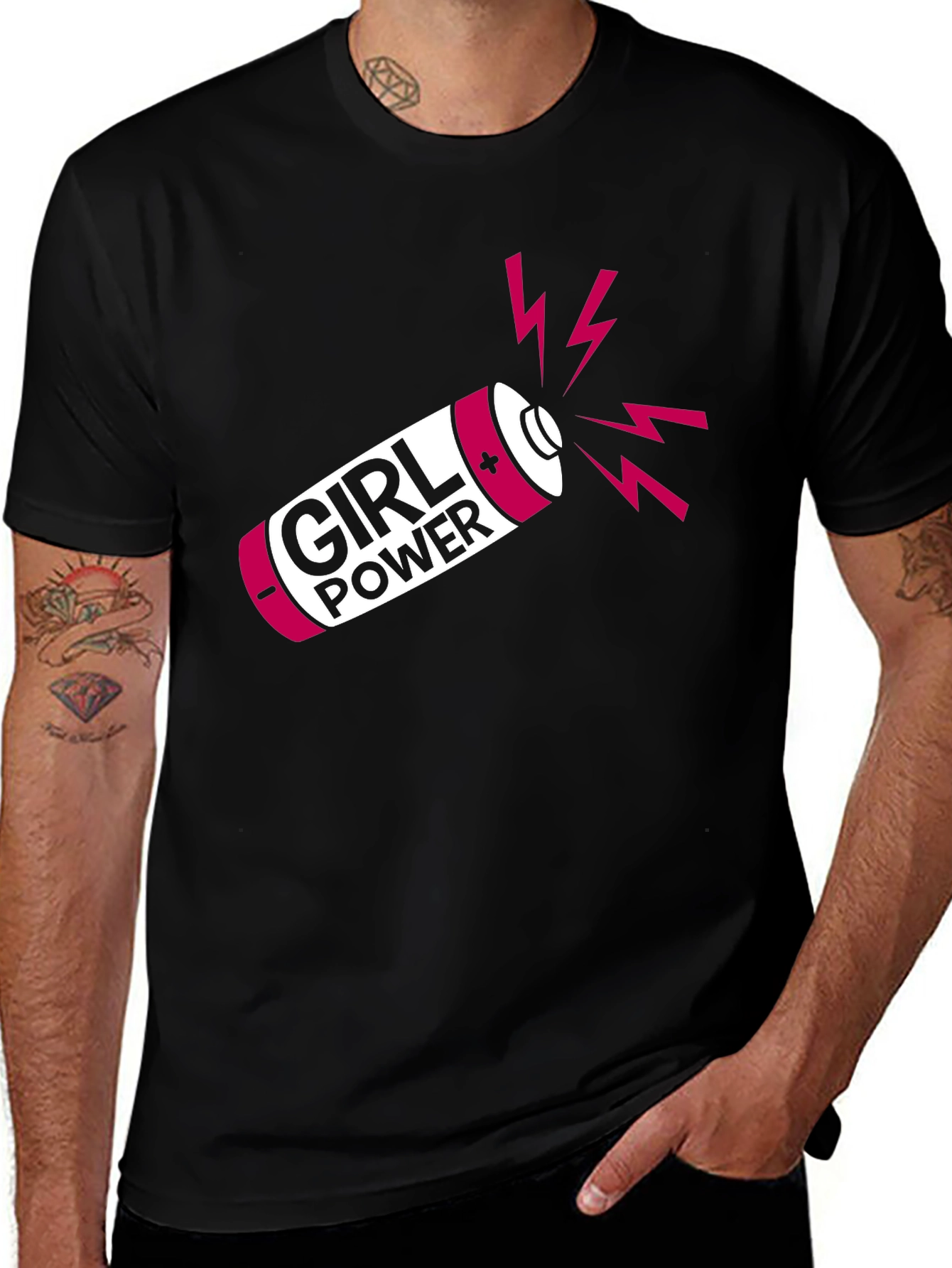 Girl Power Battery T-Shirt - Empowering Womens Tee