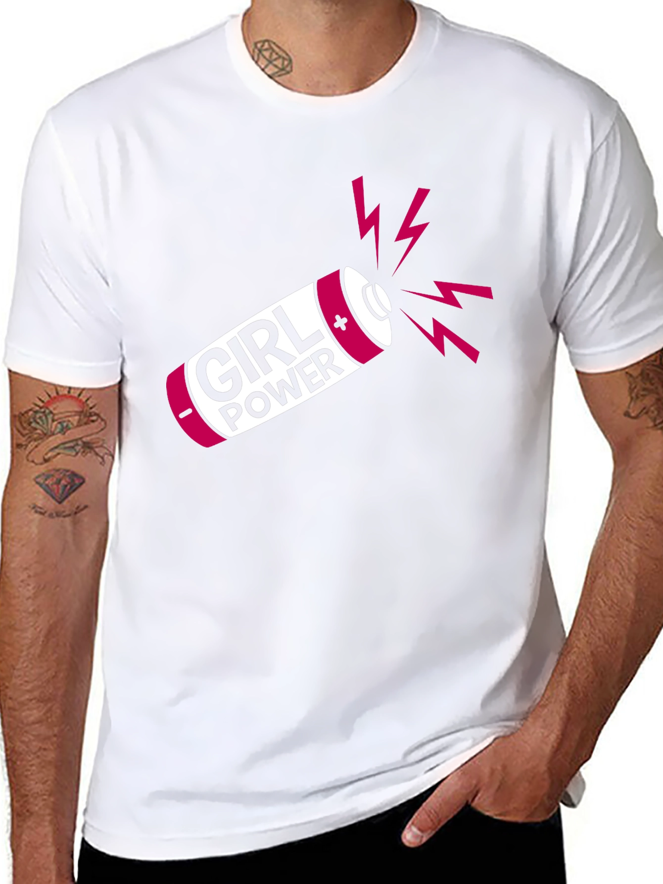 Girl Power Battery T-Shirt - Empowering Womens Tee