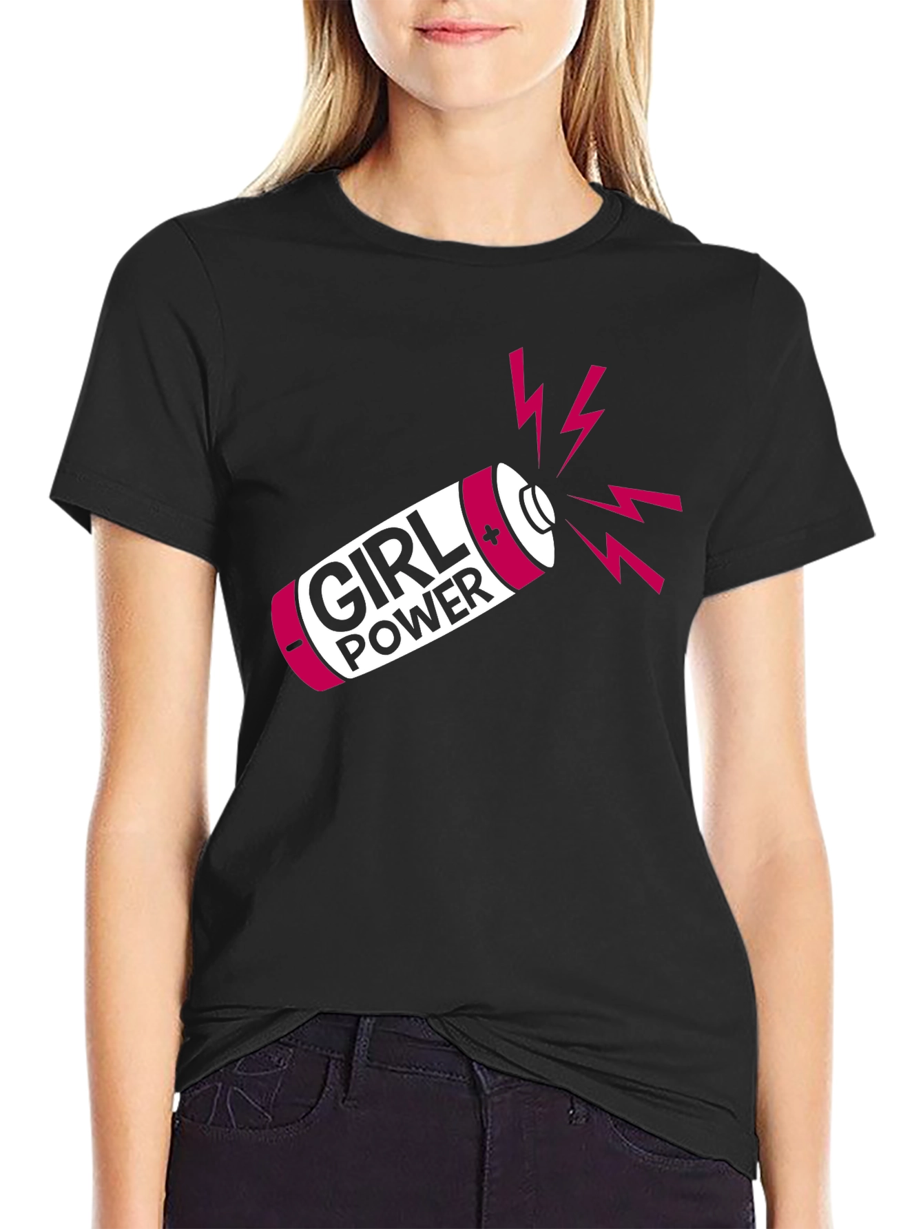 Girl Power Battery T-Shirt - Empowering Womens Tee