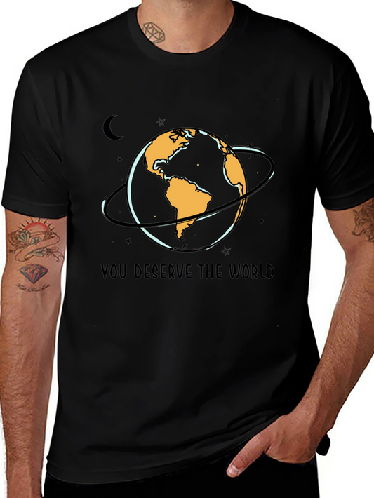 You Deserve the World Black Graphic Tee