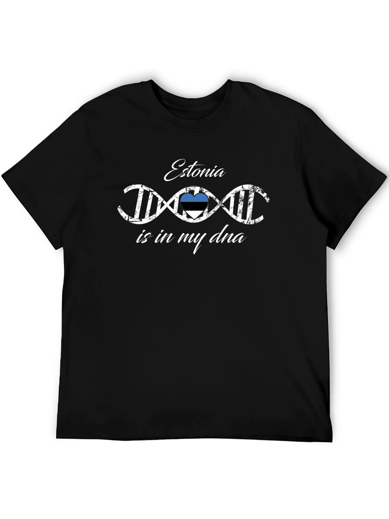 Estonia DNA Pride T-Shirt - Black Cotton Tee