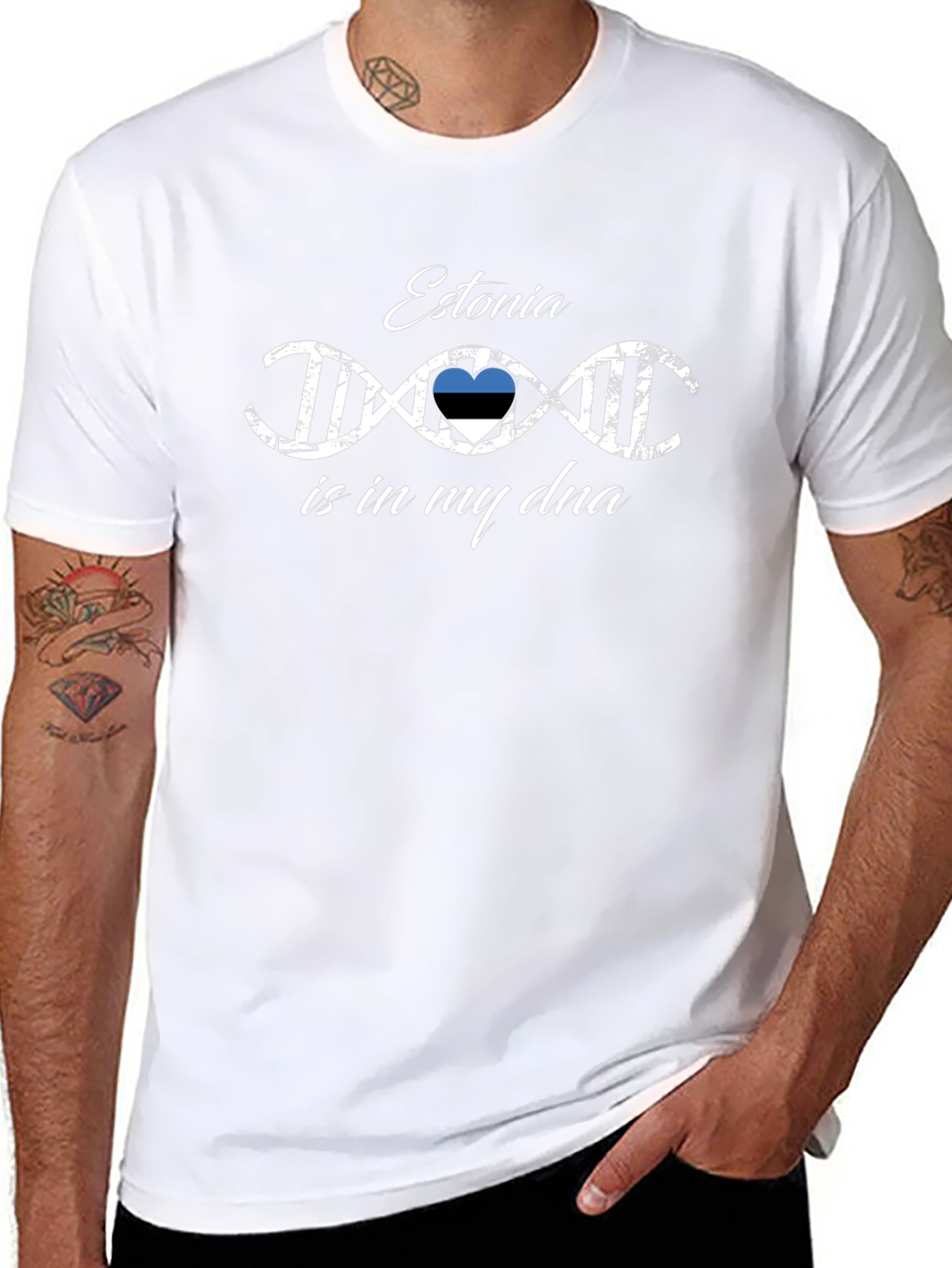Estonia DNA Pride T-Shirt - Black Cotton Tee