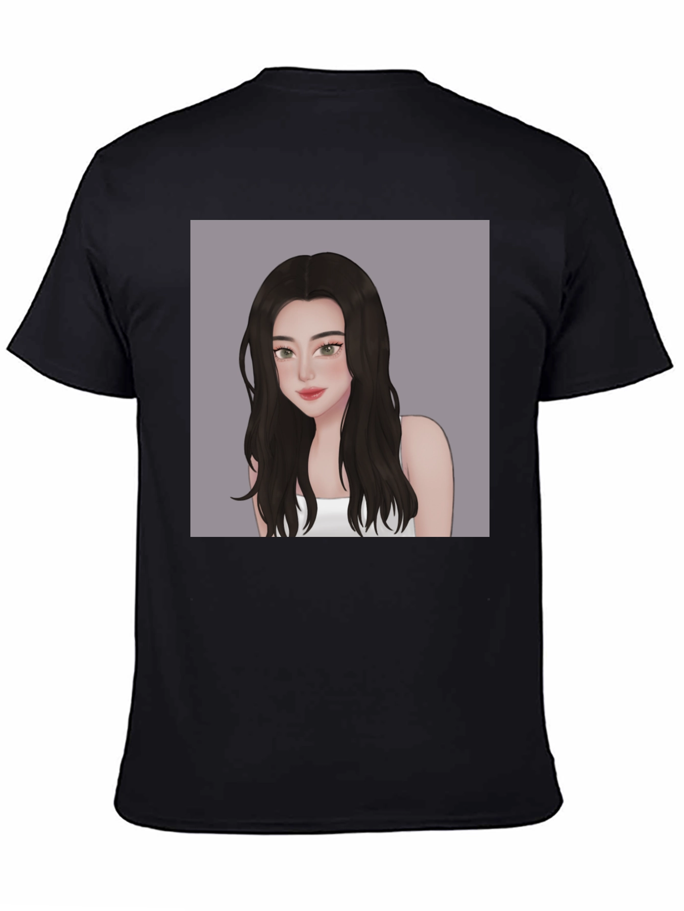 Stylish Black T-Shirt with Anime Girl Graphic