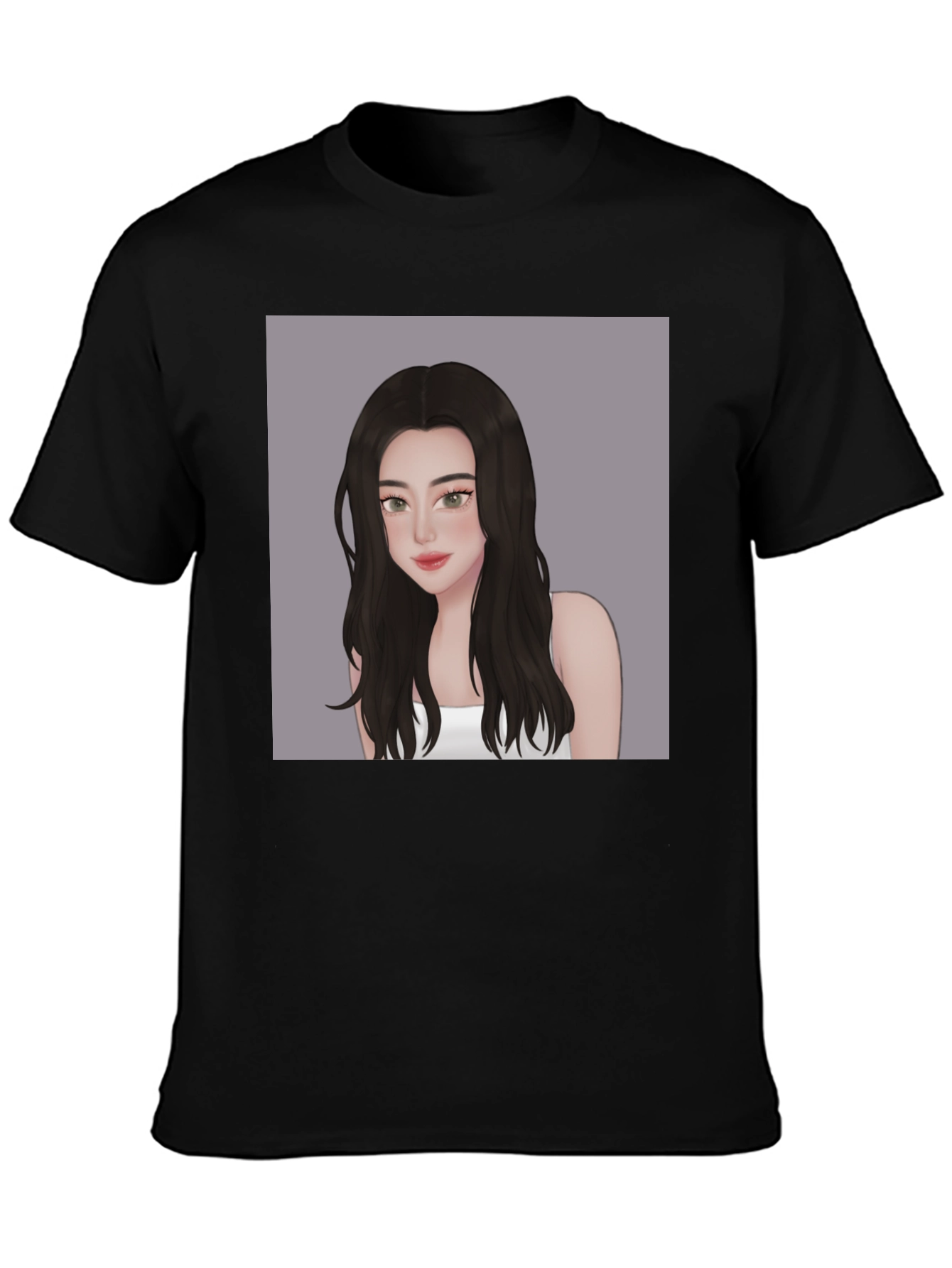 Stylish Black T-Shirt with Anime Girl Graphic
