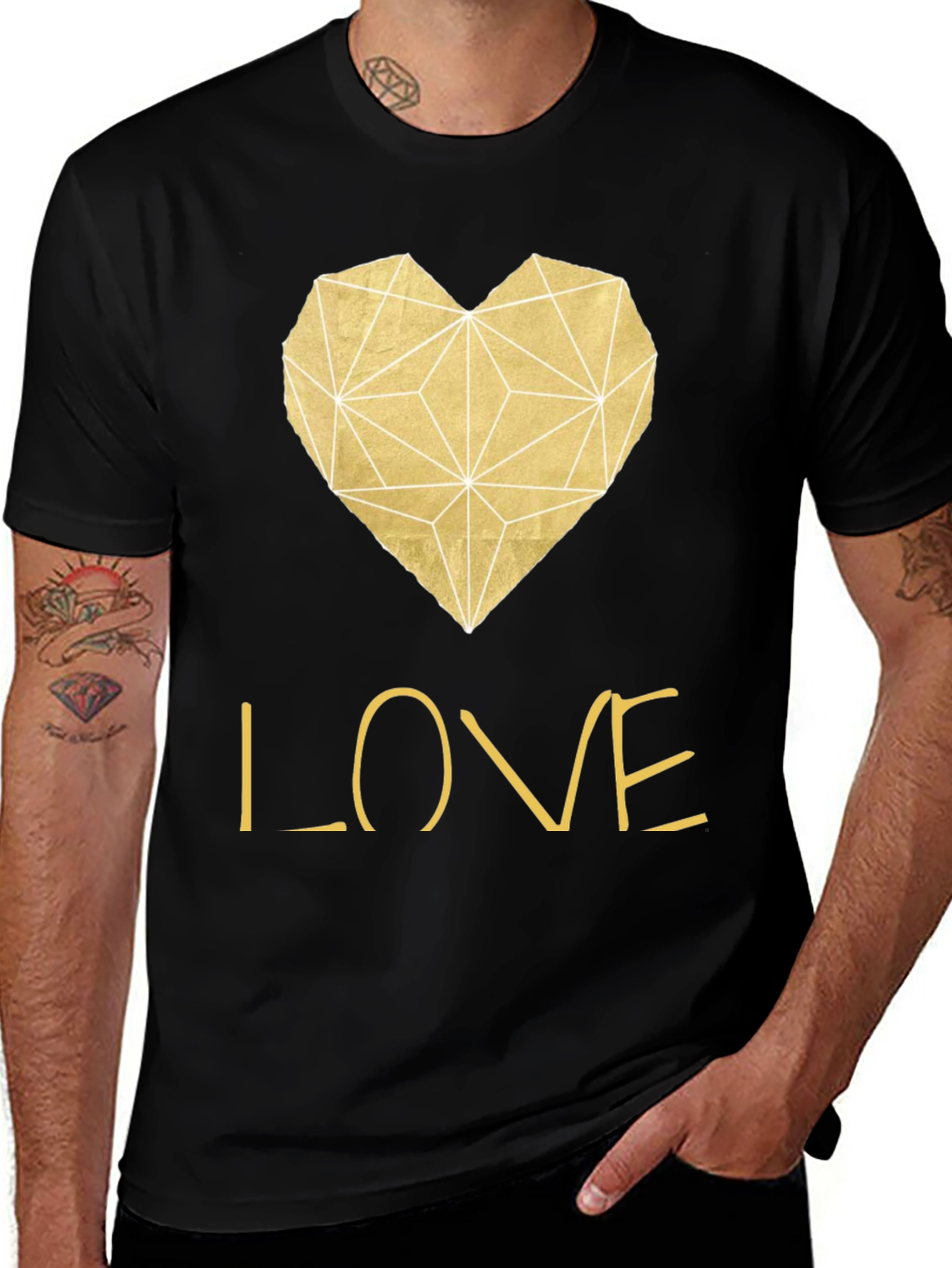 Geometric Heart Love T-Shirt