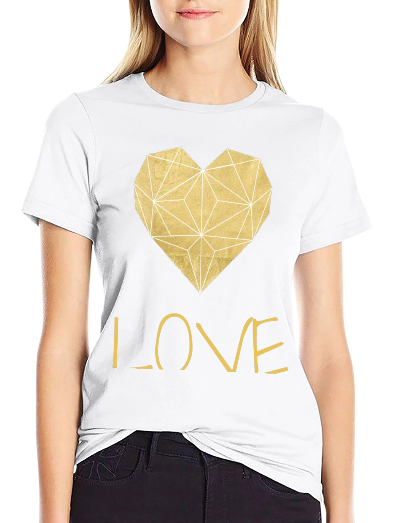 Geometric Heart Love T-Shirt