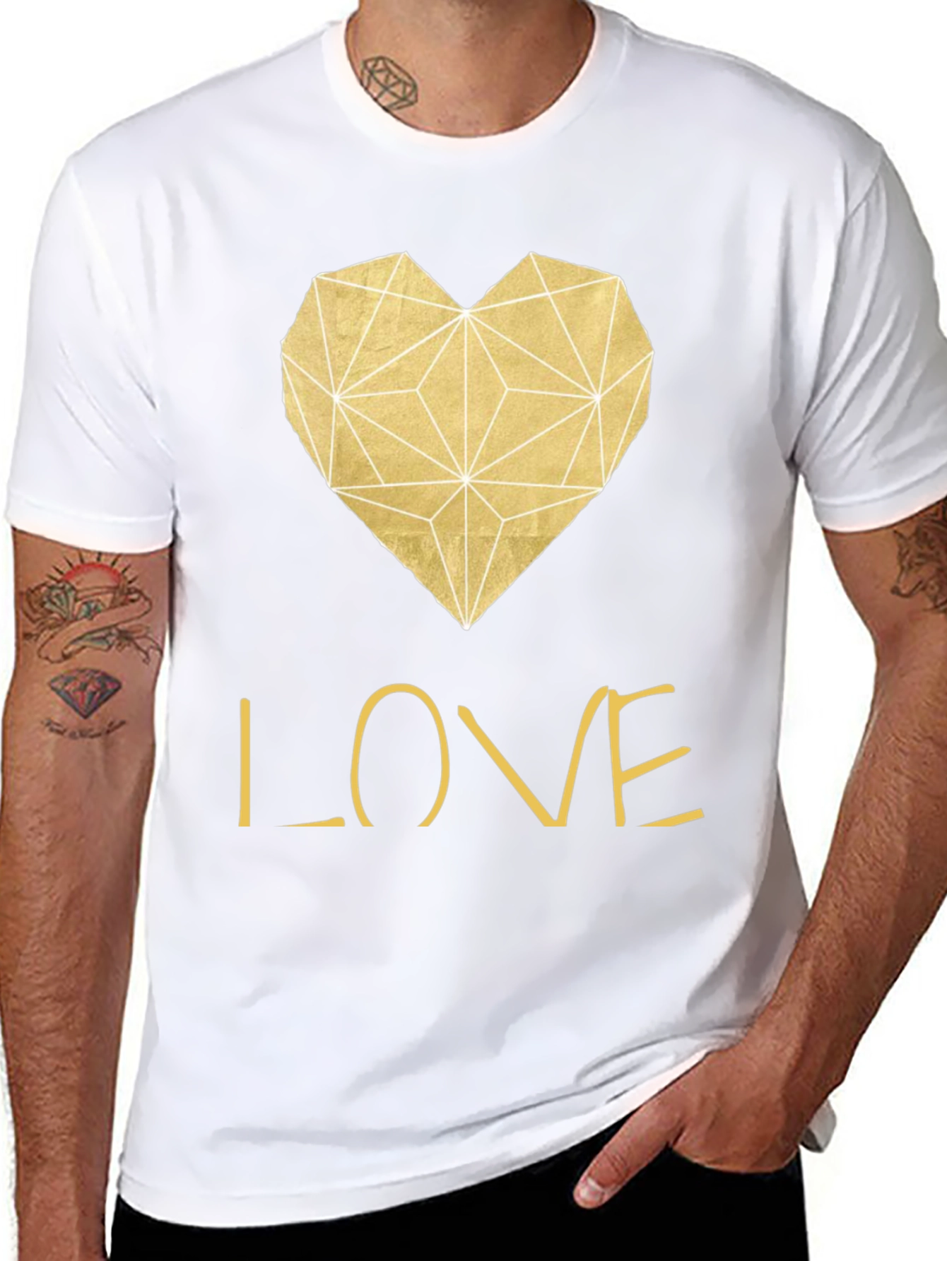 Geometric Heart Love T-Shirt